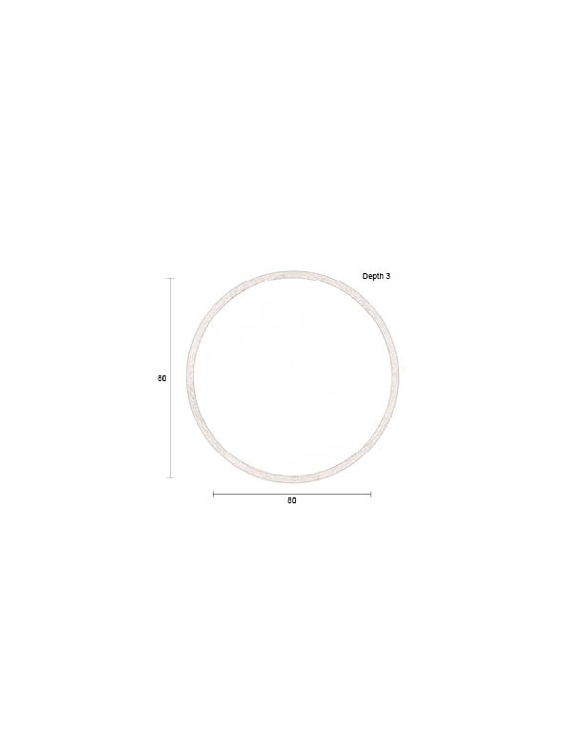 Dutchbone Gale Walnut Brown Wood Round Wall Mirror